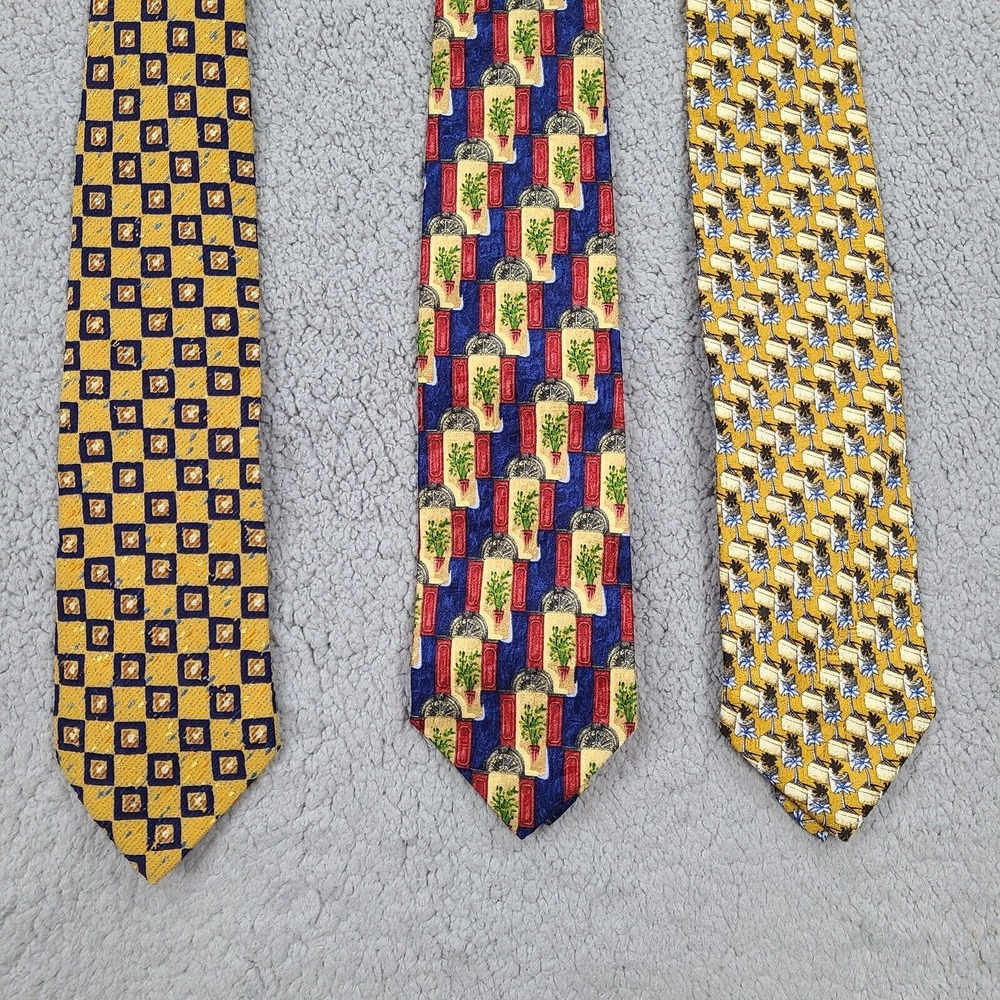 Ermenegildo Zenga Tie Necktie Men's Silk Viscose Made In Italy‎ Lot Of 3